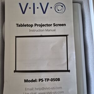 Vivo Tabletop Projector Screen - Black and White